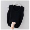 Plus Size Ice Silk Camisole Women's Summer Inner Wear Base Short Knitted Slimming Thin and All-Matching Sleeveless Top Fashion. 