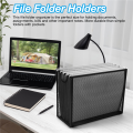 Hanging File Organizer Filing Box,Metal Mesh File Crate Desk Organizer Magazine Holder with 5 Hanging Folders Included. 