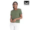 Moose Women’s Crew Neck T-Shirt - Dusty Olive. 