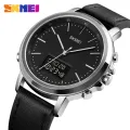 SKMEI Men's Fashion Digital Watch Analog Leather Multifunctional Waterproof Men's Watch 1652. 