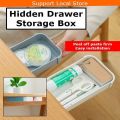 Under Table Drawer,Desk Drawer Organizer,2 Pack Hidden Self-Adhesive Under Desk Drawer Pencil Tray Drawer Storage Box Small Hidden Desktop Organizer Tableware Drawer Organizer. 