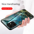 Biruiqu For Samsung Galaxy A05 Shockproof Fashion Marble Tempered Glass Back Case Cover. 