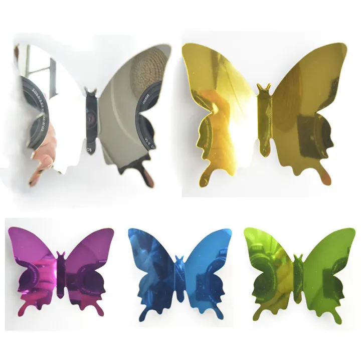 12Pcs/Set%203D%20Butterfly%20Mirror%20Wall%20Sticker%20Decal%20Removable%20DIY%20Art%20Party%20Wedding%20Decoration%20Kids%20Room%20Home%20Decor%20Crystal%20Sticker%20-%20Image%208