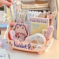 【HOT】 Kawaii Desktop Pen Holder Large-Capacity Cute Stationery Storage Box Creative Cartoon Pencil Holder Ins Desk Organizer For Girls. 