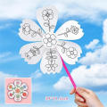 Kindergarten Windmill Art Project Kids' Party Supplies Windmill Craft Creative Windmill Craft For Children Educational Outdoor Toys For Children Children Painting Toy Windmill DIY Paper Windmill For Kindergarten. 