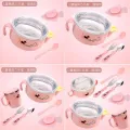 Stainless Steel Children Children's Bowl Training Chopsticks Drop-Resistant Spoon Fork Insulated Bowl Water Bowl Infants Tableware Set Eating. 