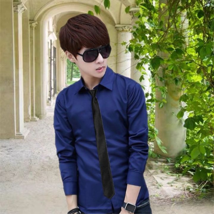 2023Spring%20and%20Summer%20Youth%20Tie%20Shirt%20Men's%20Long-Sleeved%20Korean%20Style%20Trendy%20College%20Style%20Student%20Class%20Clothes%20School%20Uniform%20Shirt%20-%20Image%204