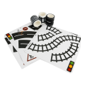 3X Play Road Tape for Toy Cars and Trains 3 Rolls 4.8cmx5M Straight Curve Track Traffic Signs -. 