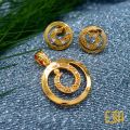 Overlapping derana Circle Pendant with Earrings Kolczyki Damskie Party Wedding Send it as a gift or keep it as a lovely collection. 