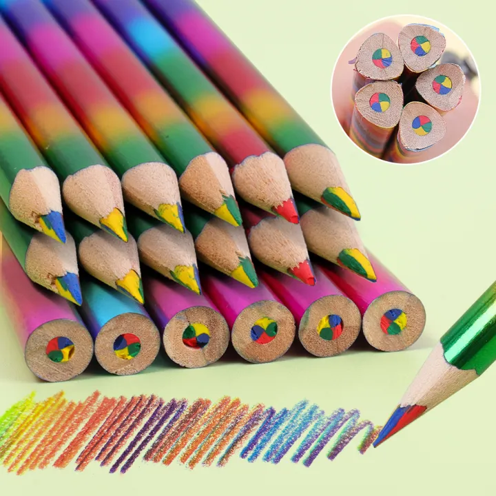 6Pcs/Set%20Cute%204%20Color%20Rainbow%20Pencil%20For%20Student%20Children's%20Painting%20Graffiti%20Drawing%20Gift%20Art%20School%20Supplies%20-%20Image%203