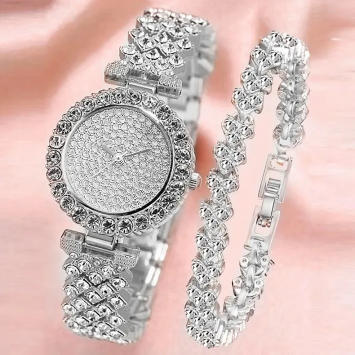 2PCS%20Luxury%20Women%20Rose%20Gold%20Watch%20Fashion%20Ladies%20Quartz%20Diamond%20Wristwatch%20Elegant%20Female%20Bracelet%20Watches%20Set%20Reloj%20Mujer%20-%20Image%204