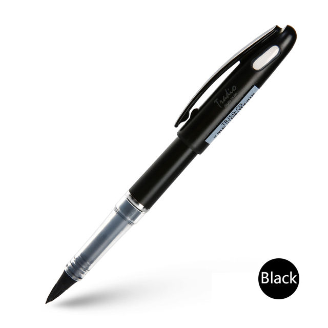 【The Quiet Page】Japan Stationery Pentel Tradio Stylo Duckbill Fountain Pen Felt Tip 1.0mm-2.0mm Sign Pen Graphics Design Caligraphy Pen