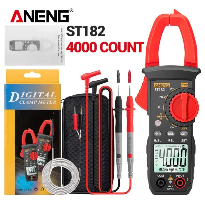 ST182 Pliers Ammeter Amperometric Clamp Meter Professional Digital ...