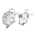 Pair Ring  Wedding Ring One Carat  Plated Ring Couple Pair Ring Wedding Props Square. 