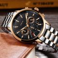 Premium Edition LIGE Stainless Steel Watch Luxury Quartz Analog Business Chain Fashion Casual Men Wrist Watches For Boys Gents Woch - Blue Black White Brown Silver Gold TZ. 