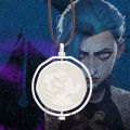 League Of Legends Arcane Season 2 Same Style Jinx Ekko Head Portrait Rotating Blue Rose Pendant Necklace Lovers Fans Gifts Layor. 