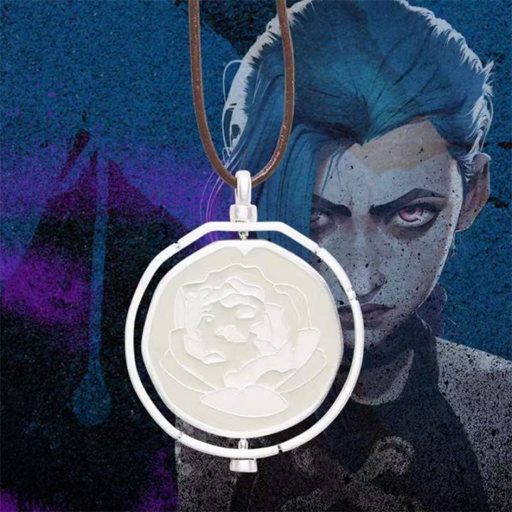 League%20Of%20Legends%20Arcane%20Season%202%20Same%20Style%20Jinx%20Ekko%20Head%20Portrait%20Rotating%20Blue%20Rose%20Pendant%20Necklace%20Lovers%20Fans%20Gifts%20Layor%20-%20Image%207