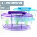 Betta Fish Tank Cube Aquarium - 3 Chamber. 