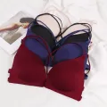 Front buckle Closure Wire Free Women Bra Padded Bralette Gather Push Up Seamless Soft Bra Underwear Bras. 