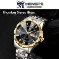 MENSPE Mens Fashion Dia Calendar 30M Waterproof Quartz Steel Band Men Wrist Watch With Luminous Pointers. 