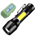 XPE COB LED Flashlight Adjustable Focus Camping Torch Pen Clip Light. 