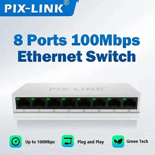 PIXLINK%205%20Port%20Network%20Switch%20and%20PIXLINK%208%20Port%20Network%20Switch%20with%20Pulg%20and%20Play%20Easy%20installation%20with%20Green%20Technology%20-%20Image%202