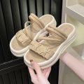 2024 Annual Non-Slip Sandals Casual Slippers Beach New Beibele Women's Flip Flops Soft Bottom Outdoor Summer Women's Platform. 