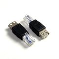 Crystal RJ45 Male to USB 2.0 AF A Female Adapter Connector Laptop LAN Network Cable Ethernet Converter plug. 
