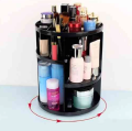 360° Rotating Adjustable Makeup Organizer , Diamond Pattern Cosmetic Storage Box for Skincare, Toiletries, and Jewelry Display. 