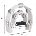 Half Moon Tambourine Musical Instrument Percussion Drum & Guitar Playing (White). 