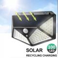 Solar Interaction Wall Lamp Solar Out Door Powered Motion Sensor Interaction Garden Wall 100 Led Lamp 3 Modes (Pack of 1). 