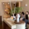 KUNOISE Birthday Kitty Girls Sweet and Cute Pendant Clavicle Necklace Send Girlfriend Gift. 