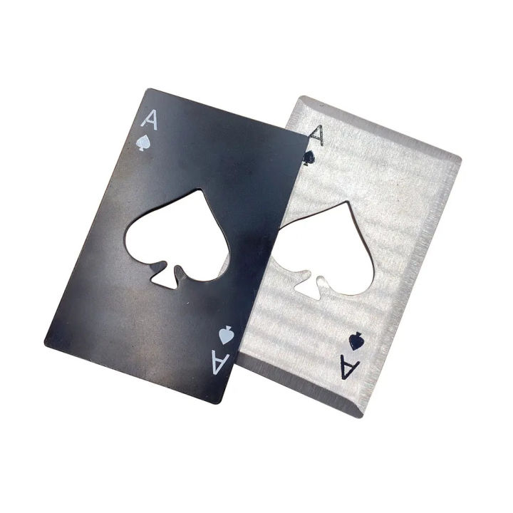 【HOT】 Spades A Creative Playing Card Shape Stainless Steel Portable