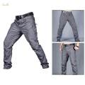 Men's Streetwear Fashion Casual Hip Hop Cargo Pants Amy Hiking Trousers for Outdoor Gray_L. 