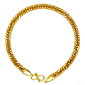 Gold Plated Plain Curb Bracelet 22k 7inch / 17.8cm Long for Men - FREE BOX INCLUDED FB-MB. 