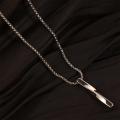 Simple Hip Hop Alloy Men Rectangle Boys Spiral Necklace Clavicle Chain Pendant Necklace Fashion Jewelry. 