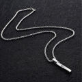 Simple Hip Hop Alloy Men Rectangle Boys Spiral Necklace Clavicle Chain Pendant Necklace Fashion Jewelry. 