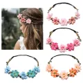 Cloth Floral crown headband Trendy Bridal Paper Flower headband New Years Girls' crown Fashion headband for Festival Wedding Photo shoot Costume party Casual wear. 