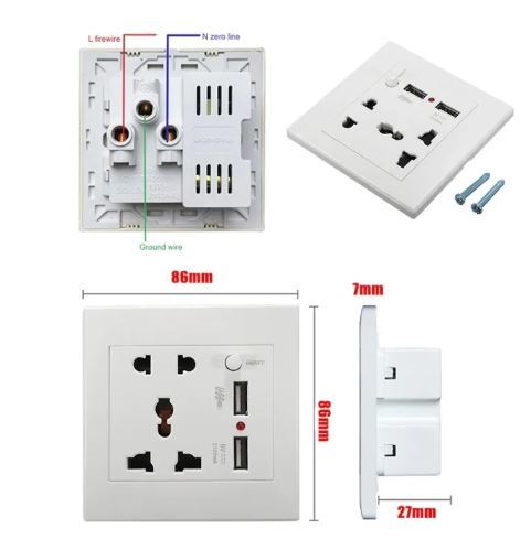 Usb Multi Socket Plug Dual USB Universal Multi Plug Socket | Daraz.lk