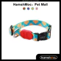 HamshMoc Adjustable Nylon Pet Dog Collar Soft Comfortable Basic Dog Collars with Fashion Pattern Safety Locking Buckle for Small Medium Dogs Walking 3. 
