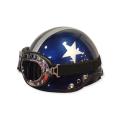 Classic Half Motorbike Helmet with Goggles. 