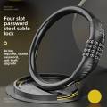 【Fast Delivery 1-4 day】Heavy Duty Steel Cable 4 Digit Combination Lock PVC Coated 12mm Diameter 40cm Length Zinc Alloy Anti Theft Bicycle Motorcycle E Scooter Waterproof Rustproof Portable Security Lock No Key Needed. 