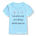 DIY print kids T-shirt summer boys/girls color clothes childen's top tshirt baby custom design T-shirt. 