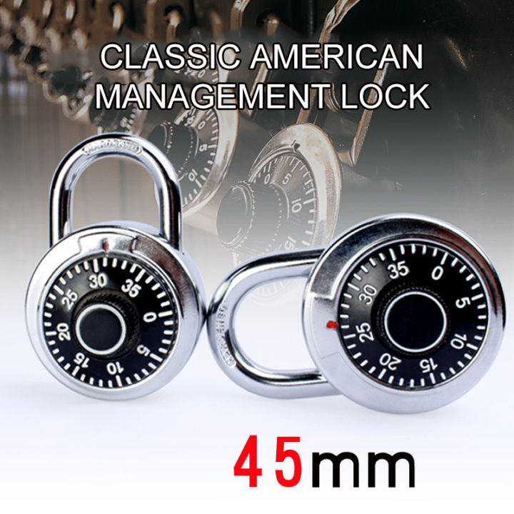 Code Lock Round Dial Number Padlock Zinc Alloy Combination Rotary Padlock Door Lock Suitcase Travel Luggage Anti-theft for Bag, Suitcase, Backpack, Gym Lockers Security