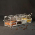 4 Pcs Crystal Seasoning Box with Spoons and Tray Acrylic Spice Container Plastic Spice Jar Set Spice Storage 4 Compartment Spice Jars with Cover and Spoon and tray for Kitchen. 