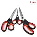 Multi-Purpose 3-Piece Scissors Set, Stainless Steel with Soft Grip, Perfect for Sewing, Embroidery, School, and Crafts. 