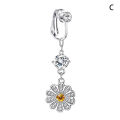 1Pc Fake Belly Button Ring Fake Clip On Belly Piercing Non Piercing Navel Ring Mystic. 