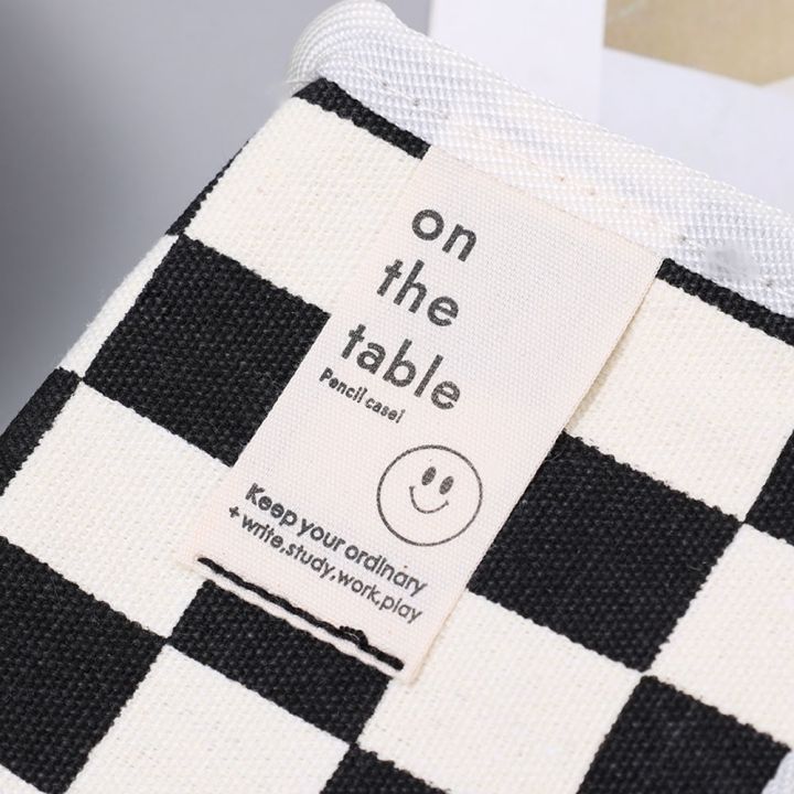 Multifunctional%20Stationery%20Storage%20Bag%20Black%20White%20Checkerboard%20Pattern%20Zipper%20Bag%20Large%20Capacity%20Canvas%20Pencil%20Case%20Portable%20Travel%20Makeup%20Tool%20Organizer%20-%20Image%208