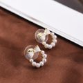 1 Pair Bowknot Pearls Girls Fashion Jewelry Mini Bridal Stud Earrings Ladies Wedding Elegant Party French Retro Women Korean INS. 