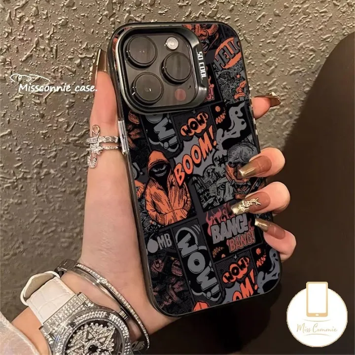 Trendy%20Brand%20Cool%20Comic%20Boy%20Soft%20Case%20Compatible%20for%20IPhone%2017%2016%2011%207Plus%2013%2014%2011%2015%2012%20Pro%20Max%207%208%2014%20Plus%20XR%20X%20XS%20Max%20SE%202020%20Luxury%20Plating%20Metal%20Lens%20Graffiti%20English%20Label%20Cover%20-%20Image%204